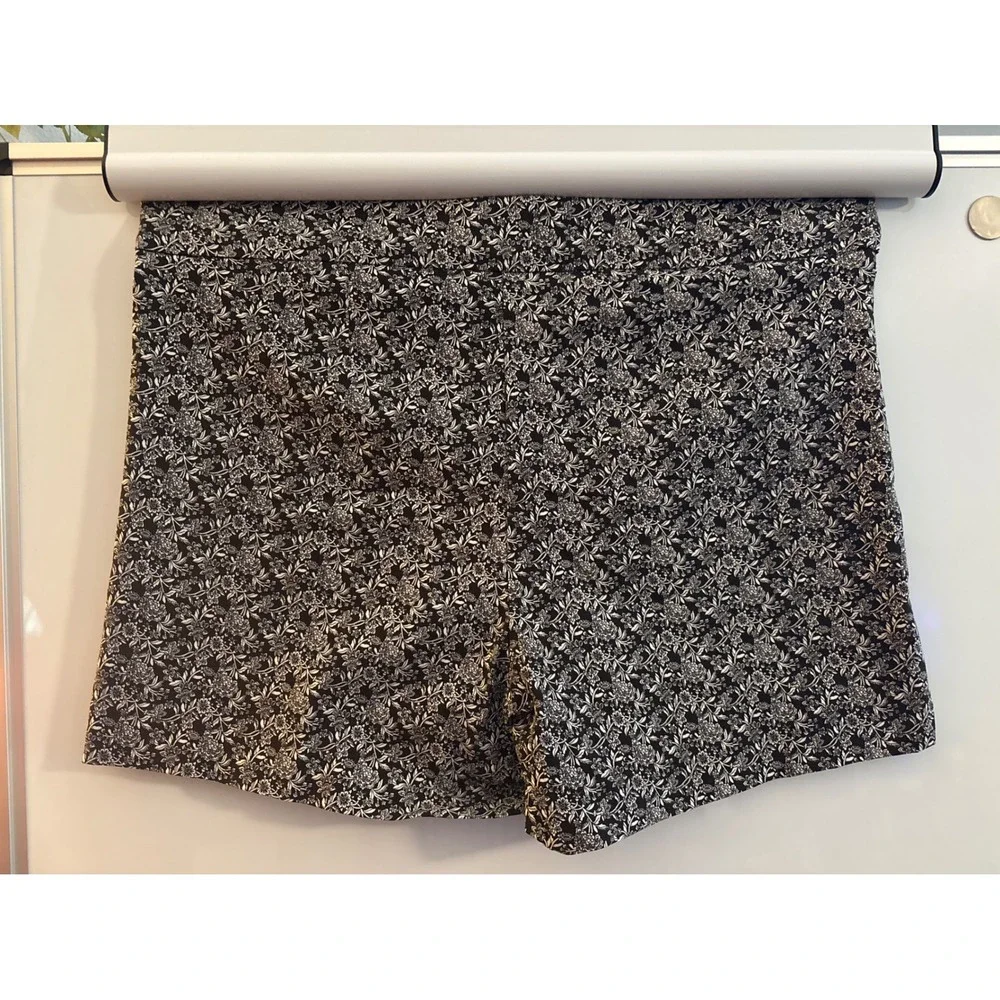 NYCC New York Clothing Co Floral Sailor Shorts‎ Black White High Waist Womens 14